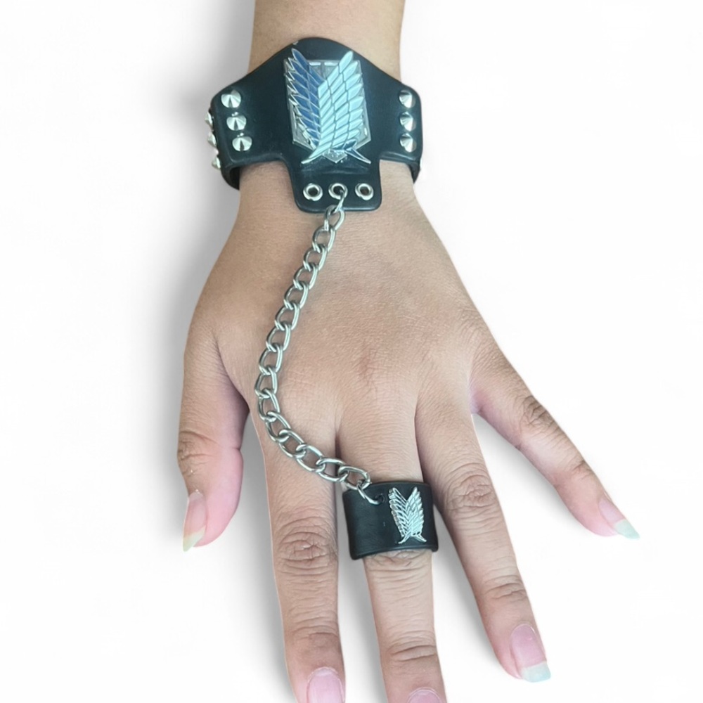Black Chain Bracelet with Silver Accents